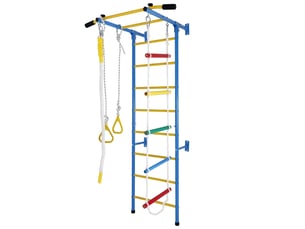 Jeu d'escalade intérieur pour enfants 106,7 x 82,5 x 223,5 cm bleu en acier carbone, 5 activités sportives