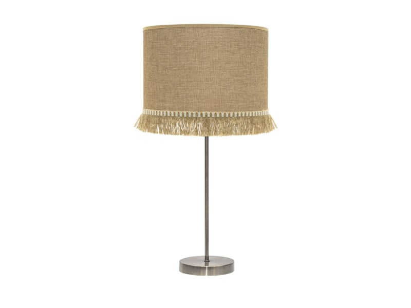  Fabrilamp sibila grande lampe à poser marron et sable, abat-jour en toile de jute à franges, 1 x e27, 62 cm 186371114 - Conforama A