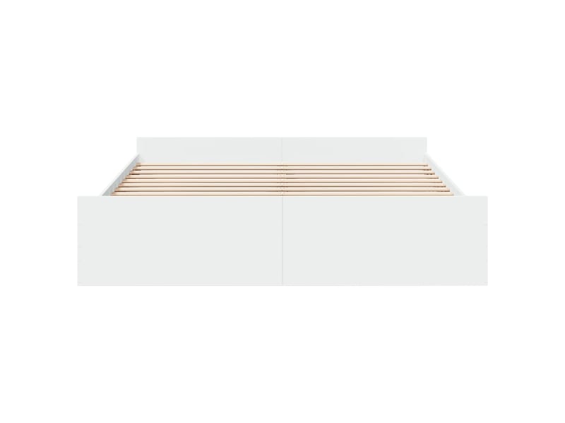  Lit double- lit adulte -  cadre de lit avec tiroirs sans matelas blanc 200x200 cm  - Conforama C