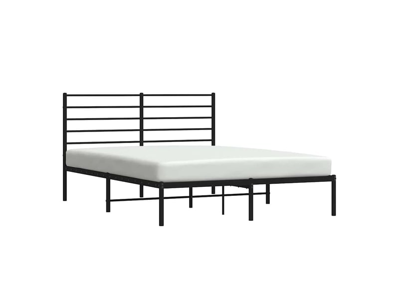  Lit double- lit adulte -  cadre de lit métal sans matelas et tête de lit noir 160x200 cm  - Conforama D