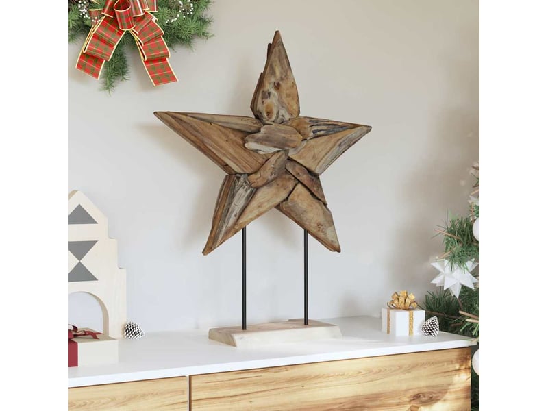  Étoile de noël led marron 59,5 x 18 x 74 cm bois de teck massif  - Conforama C