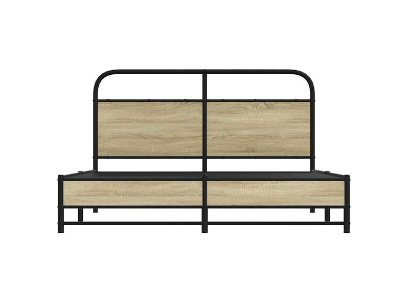  Lit double- lit adulte -  cadre de lit sans matelas 150x200 cm chêne sonoma  - Conforama D