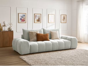 Canapé droit fixe <strong>BOBOCHIC</strong> <strong>EVEREST</strong> 3 places Tissu gris