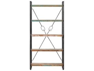 Bibliothèque | meuble de rangement 5 niveaux 90x30x180 cm bois solide de récupération