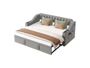 Lit simple 90x190 cm    coloris gris