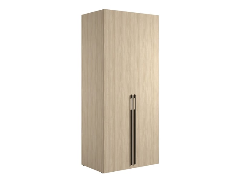  Armoire soria 90 cm chêne et noir – 2 portes battantes  - Conforama A