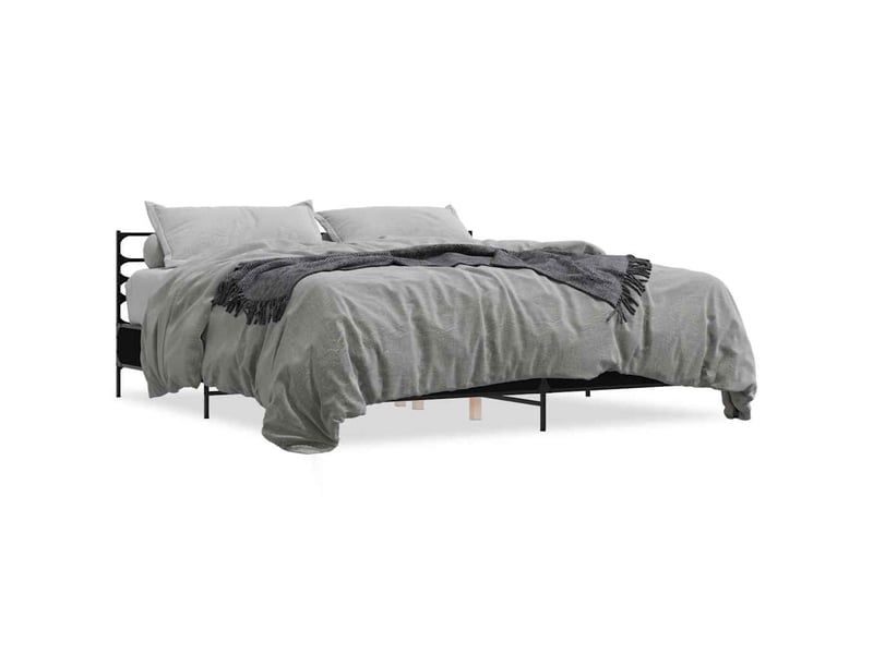  Lit double- lit adulte -  cadre de lit sans matelas noir 200x200 cm  - Conforama A