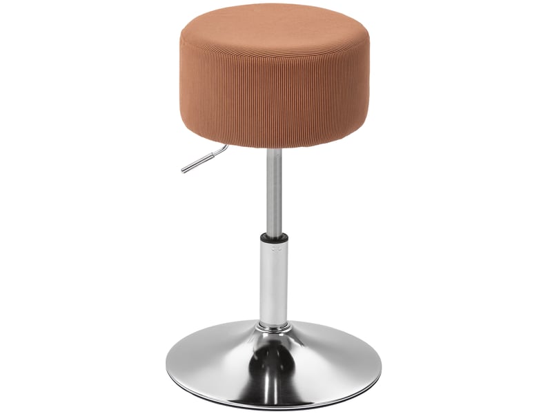  Tabouret de cuisine réglable en hauteur 52-66 cm, revêtu de velours, pivotant à 360°, marron  - Conforama A