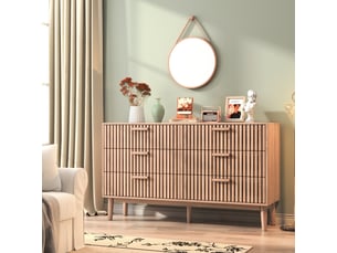 Coiffeuse 6 tiroir(s)    <strong>BRILVERDE </strong> <strong></strong> coloris marron largeur 100 cm hauteur 73 cm