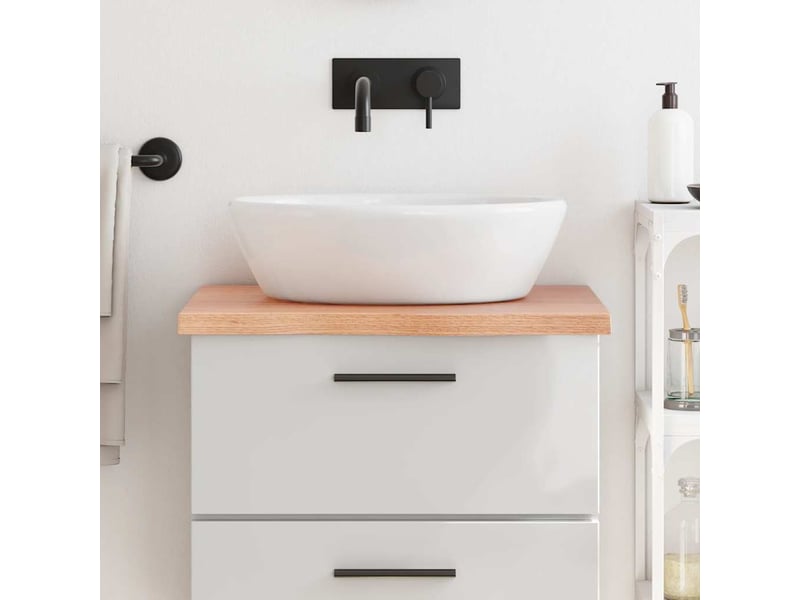  Comptoir de salle de bain, plan de travail marron 60x50x(2-4) cm bois traité cf65806  - Conforama B