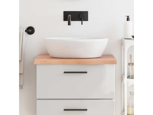 Comptoir de salle de bain, plan de travail marron 60x50x(2-4) cm bois traité cf65806