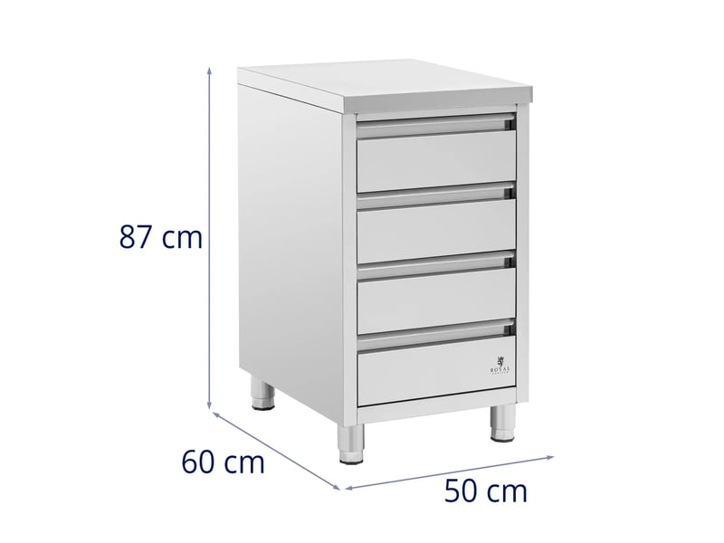  Meuble bas de cuisine professionnel en 4 tiroirs 50 x 60 cm acier inoxydable 14_0009343  - Conforama E
