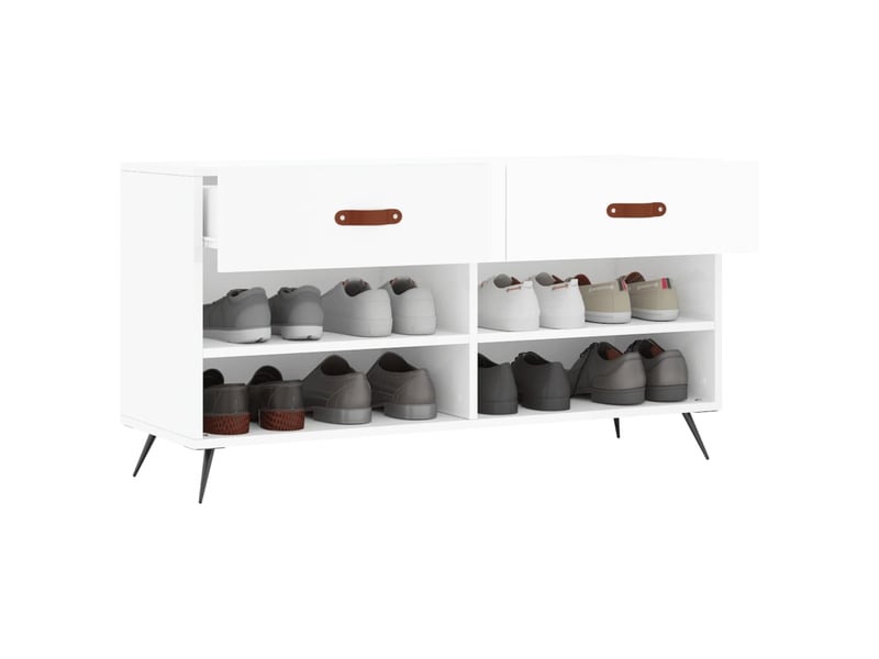  Banc à chaussures blanc brillant 102x35x55 cm bois d'ingénierie shl2712  - Conforama D