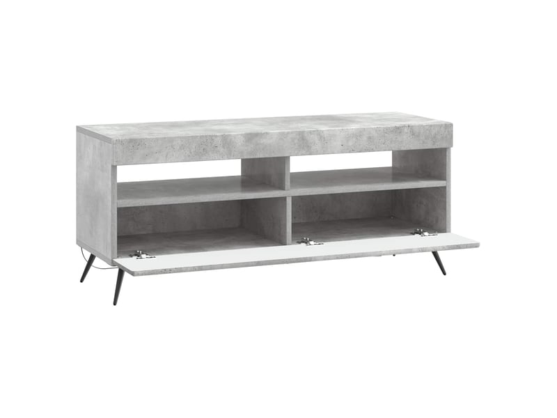  Meuble tv - banc tv - meuble de rangement led gris béton bois d'ingénierie  - Conforama E