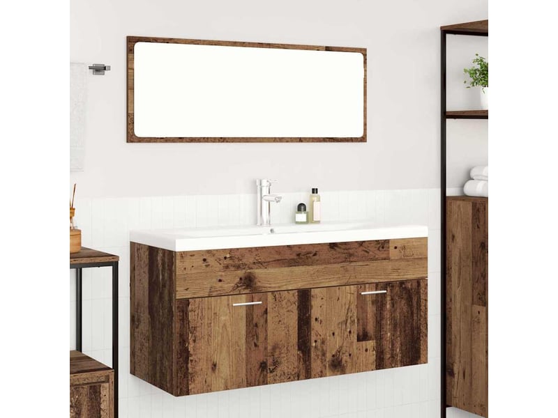  Armoire de salle de bain, cabinet de salle de bain bois ancien 100 x 38,5 x 46 cm cf65052  - Conforama D