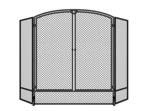 Pare-feu pliable, 3 pièces, 2 portes, 122 x 10 x 75 cm, noir
