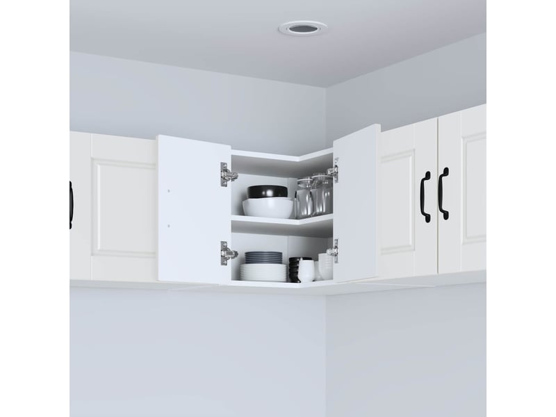  Meuble de cuisine, meuble d'angle mural blanc 57x57x40cm  - Conforama D