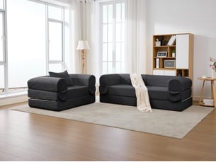 Ensemble de canapé convertible et modulable kaleido velours côtelé | mousse haute densité | pour salon et studio