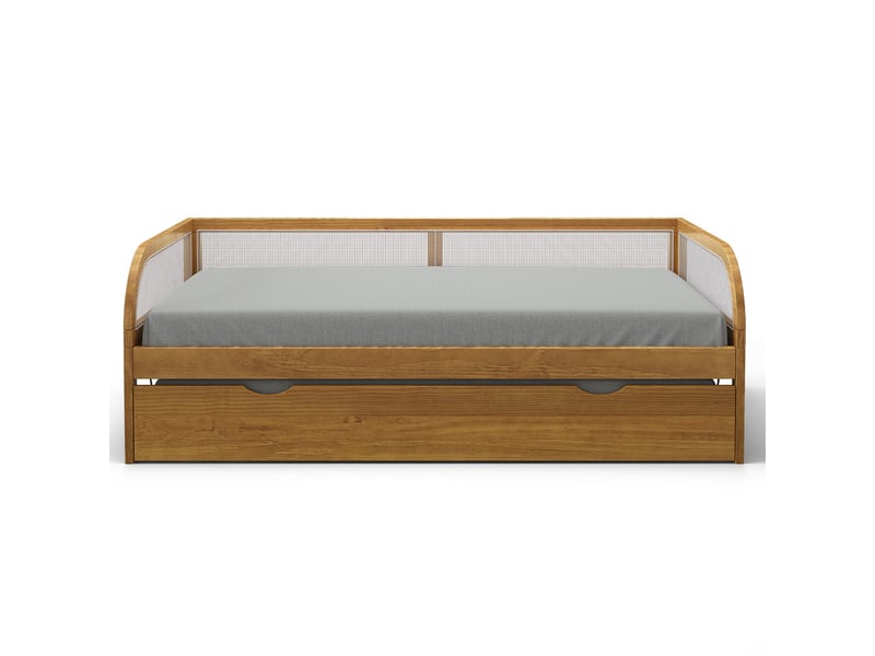  Pack lit enfant gigogne avec matelas 90x190 cm laya  noisette Laya - Conforama A