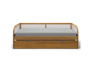 Lit gigogne 90x190 cm <strong>AKITEN RETAIL</strong>  <strong>Laya</strong> coloris marron