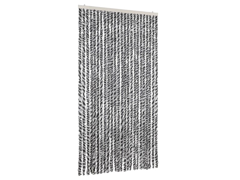  Rideau anti-mouches, moustiquaire gris et noir et blanc 100x230 cm chenille cf43554  - Conforama A