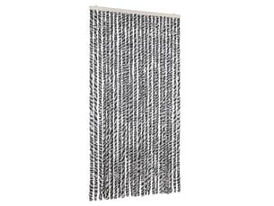 Rideau anti-mouches, moustiquaire gris et noir et blanc 100x230 cm chenille cf43554