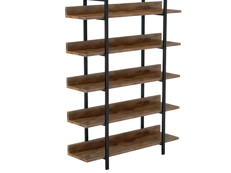  Bibliothèque étagère à 5 niveaux en métal et bois 105 x 33 x 180 cm  - Conforama A