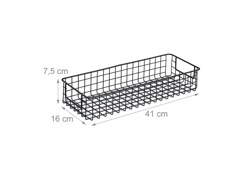  Lot de 3 paniers de rangement pratique design intemporel 30 x 25 x 20 cm en métal noir 13_0014144  - Conforama B