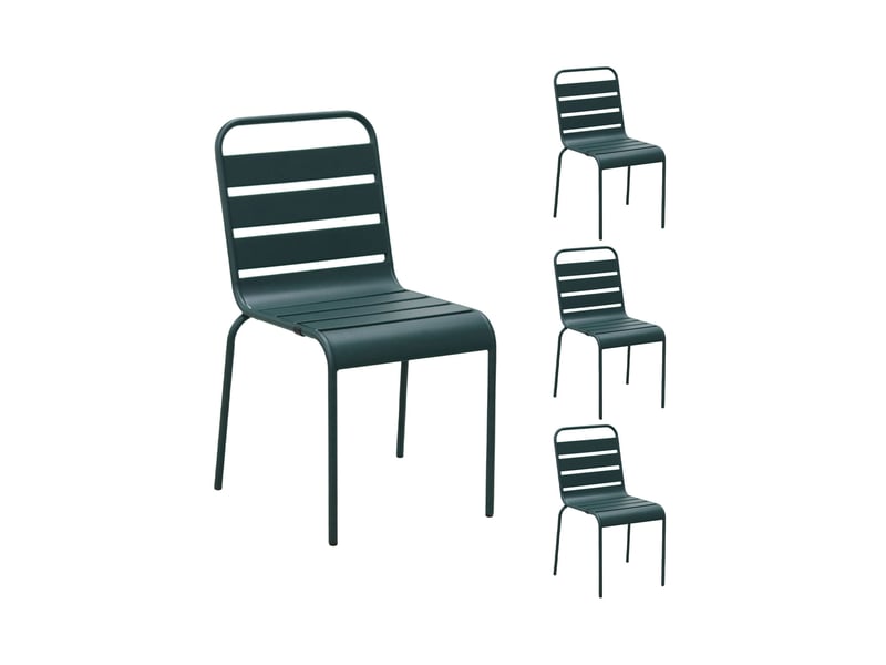 Ensemble table de jardin + 4 chaises en métal vert sapin - baca  - Conforama D