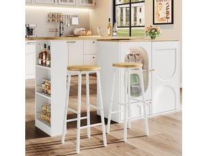 tabouret de bar <strong>HAVRYA</strong> - blanc hauteur d'assise 70 cm vendu Par paire