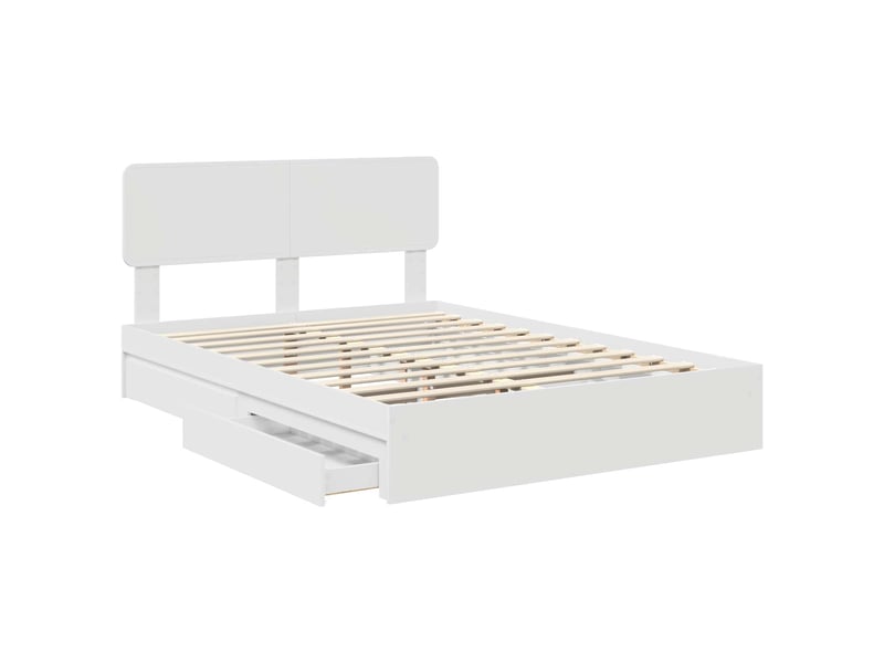  Lit double- lit adulte -  lit de rangement réglable blanc 140 x 200 cm bois d'ingénierie  - Conforama D
