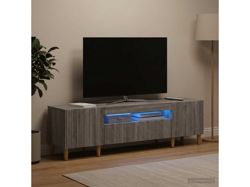 Meuble tv - banc tv - meuble de rangement led sonoma gris bois d'ingénierie - Conforama B