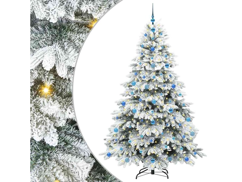  Sapin de noël, arbre de noël artificiel avec 300 led blanc 210 cm pe et pvc cf61213  - Conforama A
