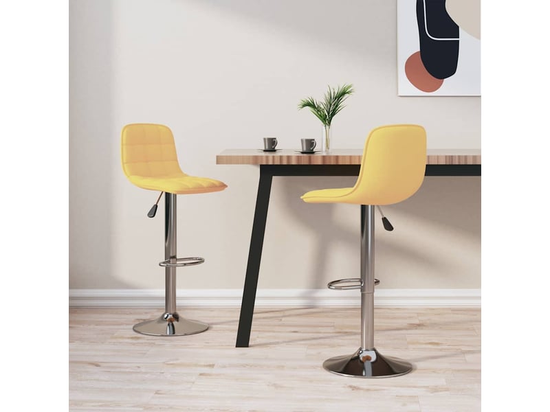  Lot de 2 tabouret de bar, chaise de bar jaune tissu  - Conforama B