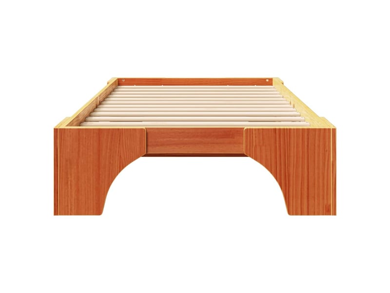  Lit simple- lit adulte -  cadre de lit brun  100 x 200 cm pin massif  - Conforama D