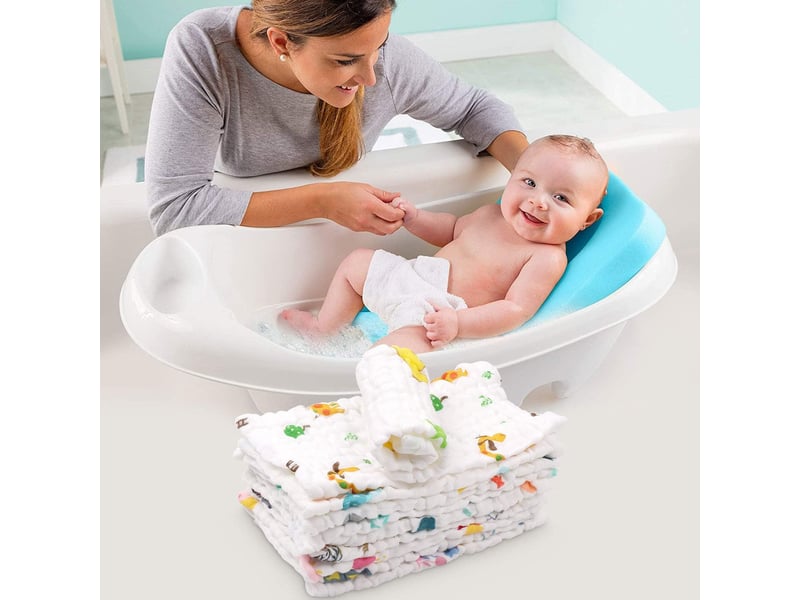  Lot de 10 débarbouillettes bébé en mousseline – 30x30 cm  - Conforama D