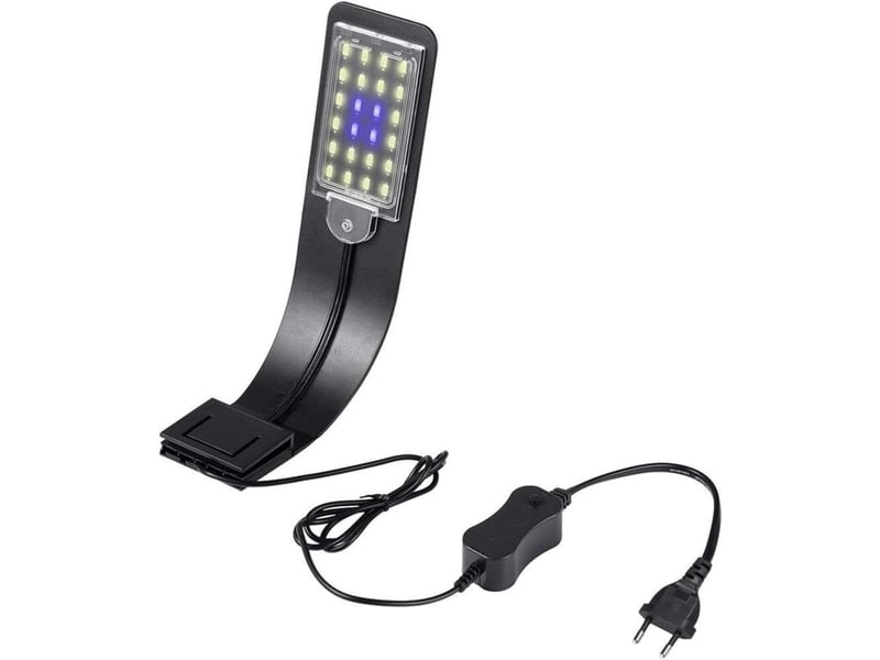  Lumiere aquarium lampe led eclairage blanc et bleu nano à clip pour poisson plantes 23-50 cm  - Conforama D
