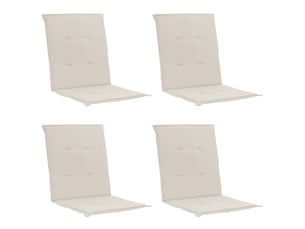 Lot de 4 coussins de chaise de jardin 100% polyester imperméable crème 100 x 50 x 3 cm dec021681