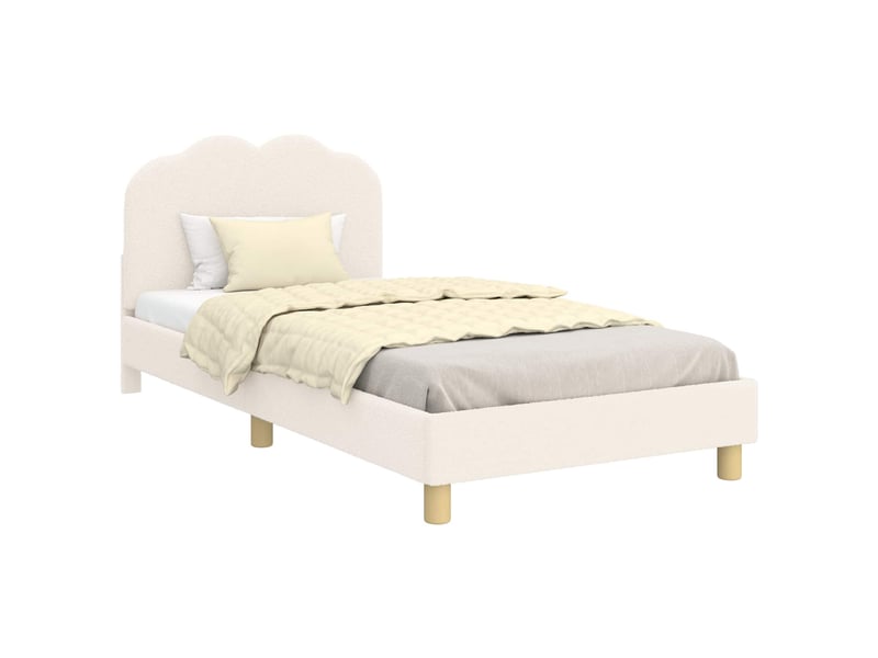  Cadre de lit pour enfants - lit jeune avec tête de lit crème 90 x 190 cm  - Conforama A
