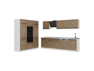 Vicco cuisine, chêne artisanblanc, 180cm sans plan de travail