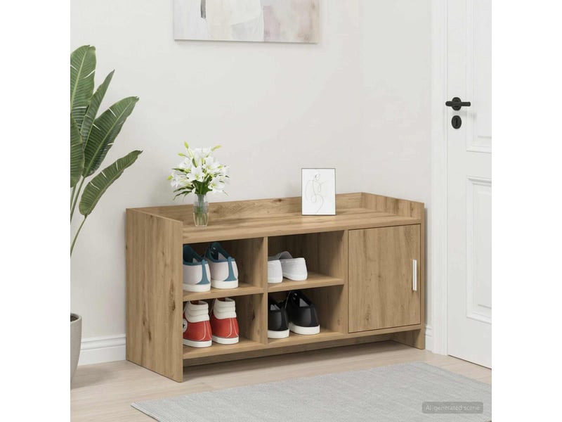  Banc à chaussures, meuble à chaussures 100x39,5x51 cm bois d'ingénierie  - Conforama B