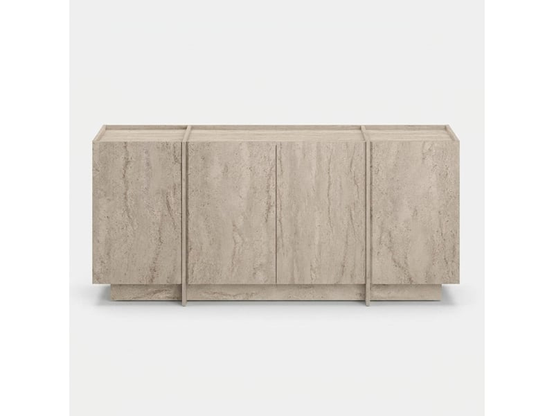 Buffet de salon 4 portes avec étagères et fermeture douce dorma - beige - Conforama C