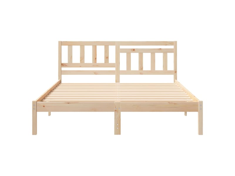  Lit double- lit adulte -  cadre de lit avec tête de lit marron 150 x 200 cm pin massif  - Conforama C