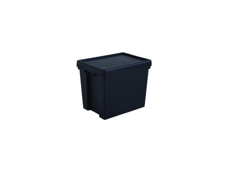 Boîte stockage en plastique noir 29 x 38,5 x 31,5 cm 24l 35469C - Conforama A