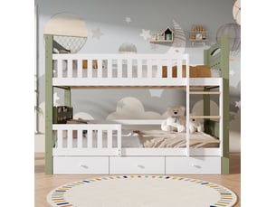 Lit superposé 2x90x200 cm <strong>WISHDOR</strong>  <strong></strong> coloris bicolore