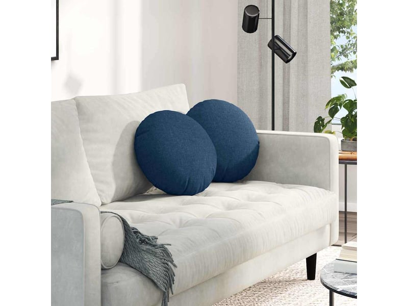 Lot de 2 coussins de siège, coussins décoratifs tissu bleu ø40 x 13 cm cf59773 - Conforama B