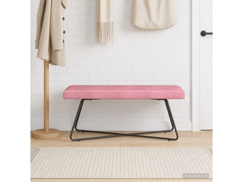  Banc chambre, banc de lit rose 110x40x45 cm velours  - Conforama D