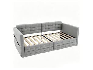 Lit avec rangement 90x190 cm SOGEU   coloris gris