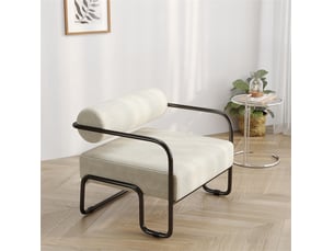Fauteuil fixe <strong></strong> Velours côtelé beige