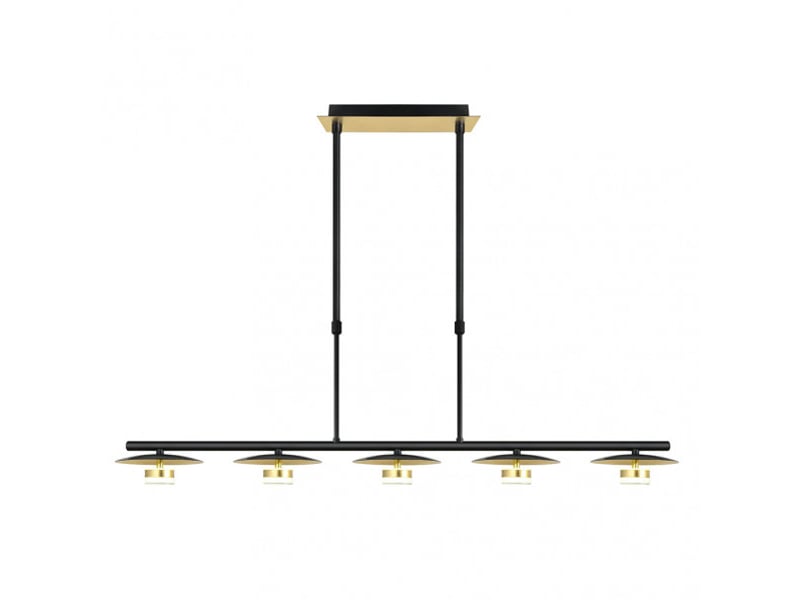  Fabrilamp ciudad del cabo, lampe, moderne, led, 30 w, 2400 lm, 4000 k, noirdoré, 40-62 x 104 x 15 cm 153655016 - Conforama C